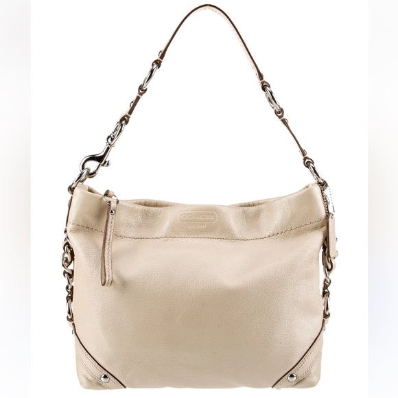 Coach Handbags - Coach Cream Leather Shoulder Bag